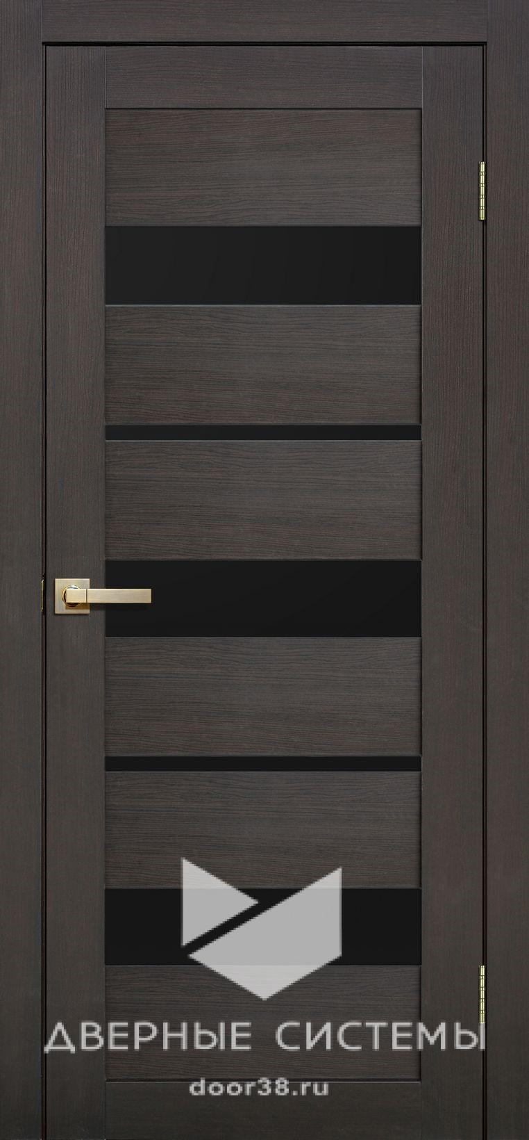 52700_aH6SxmI Дверное полотно Лайт Дорс L20 Венге ЧЕРНОЕ СТЕКЛО — изображение 1