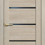 Дверь межкомнатная Лайт Дорс L26 Ясень (Черное Стекло)