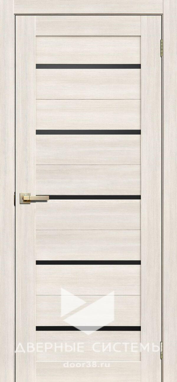 Дверь межкомнатная Лайт Дорс L26 Бьянко (Черное Стекло)