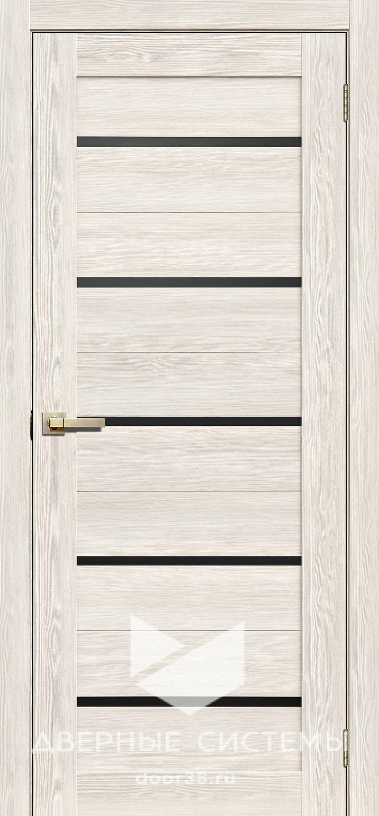 73673_gkkxKD6 Дверное полотно Лайт Дорс L26 Бьянко ЧЕРНОЕ СТЕКЛО — изображение 1