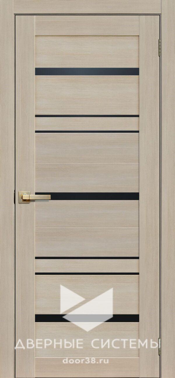 Дверь межкомнатная Лайт Дорс L13 Ясень (Черное Стекло)