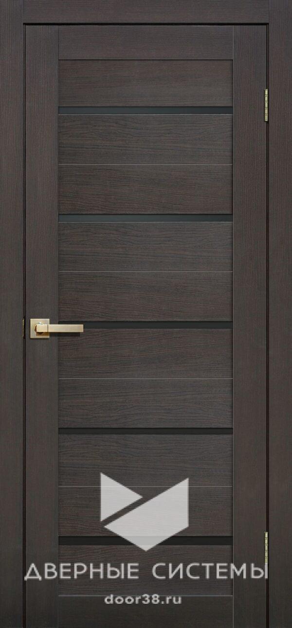 Дверь межкомнатная Лайт Дорс L26 Венге (Черное Стекло)