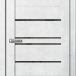 Дверь межкомнатная Барн B02 Бетон Светлый (черное стекло)