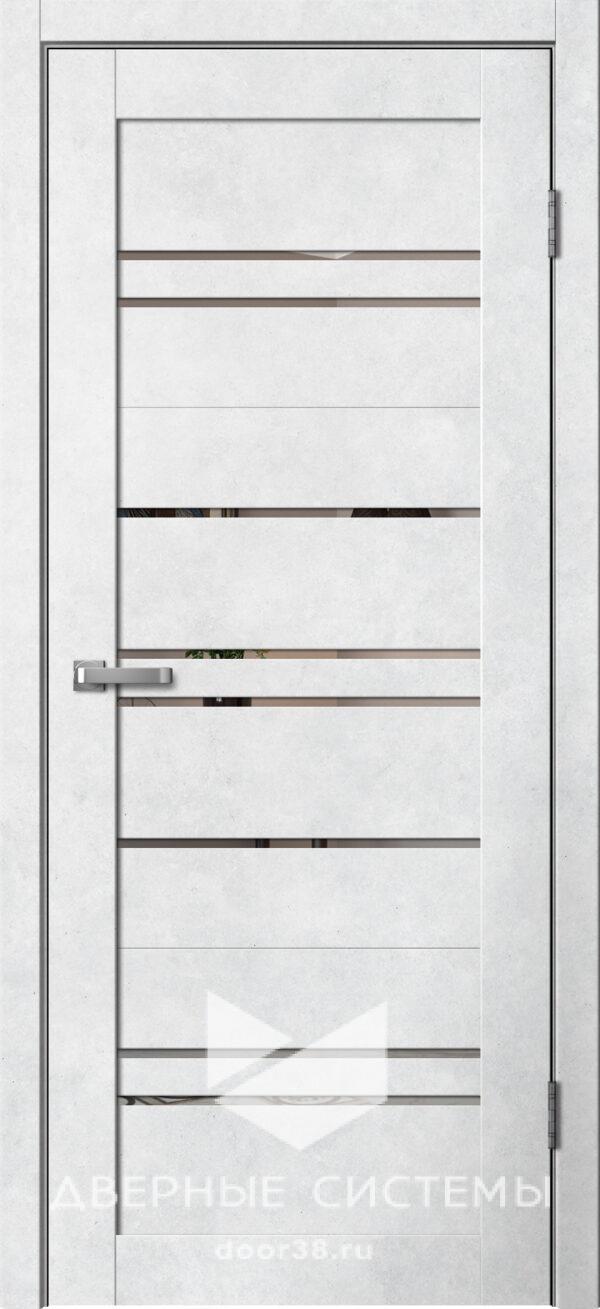 Дверь межкомнатная Барн B02 Бетон Светлый (зеркало)