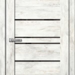 Дверь межкомнатная Барн B02 Ель Альпийская (черное стекло)