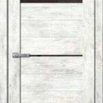 Дверь межкомнатная Барн B03 Ель Альпийская (черное стекло)