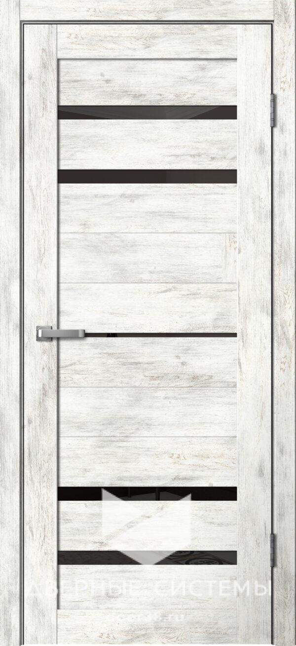 Дверь межкомнатная Барн B03 Ель Альпийская (черное стекло)