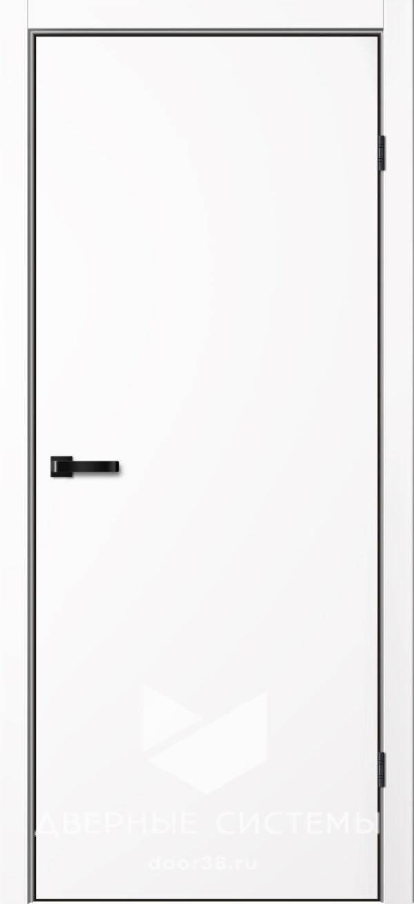 Дверь межкомнатная НЕО N01 ПГ Эмалит Белый (ЧЕРН. K4АЛ, Маг3)