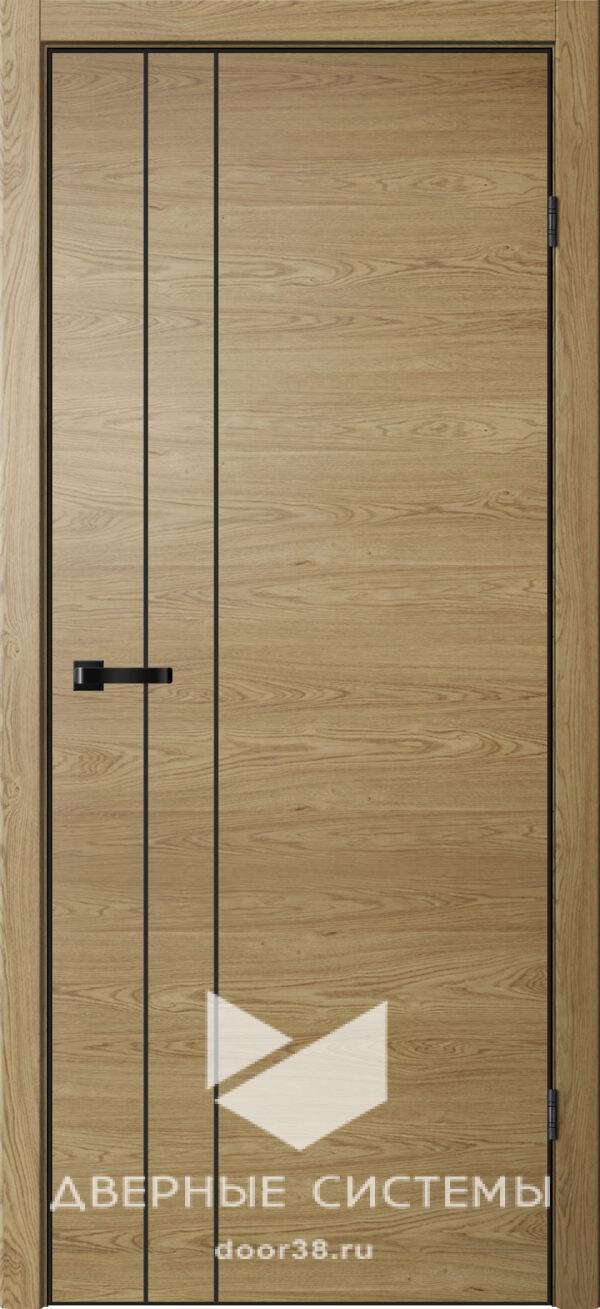 Дверь межкомнатная НЕО N02 ПГ Дуб Европейский (ЧЕРН. K4АЛ, Маг3)