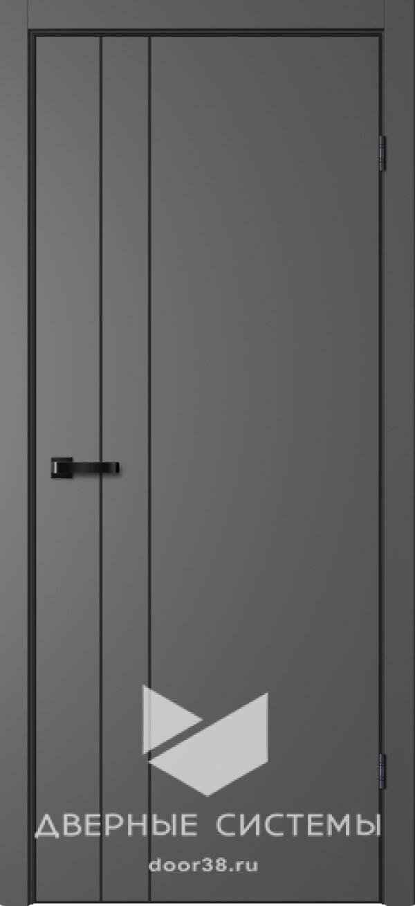 Дверь межкомнатная НЕО N02 ПГ Эмалит Графит (ЧЕРН. K4АЛ, Маг3)