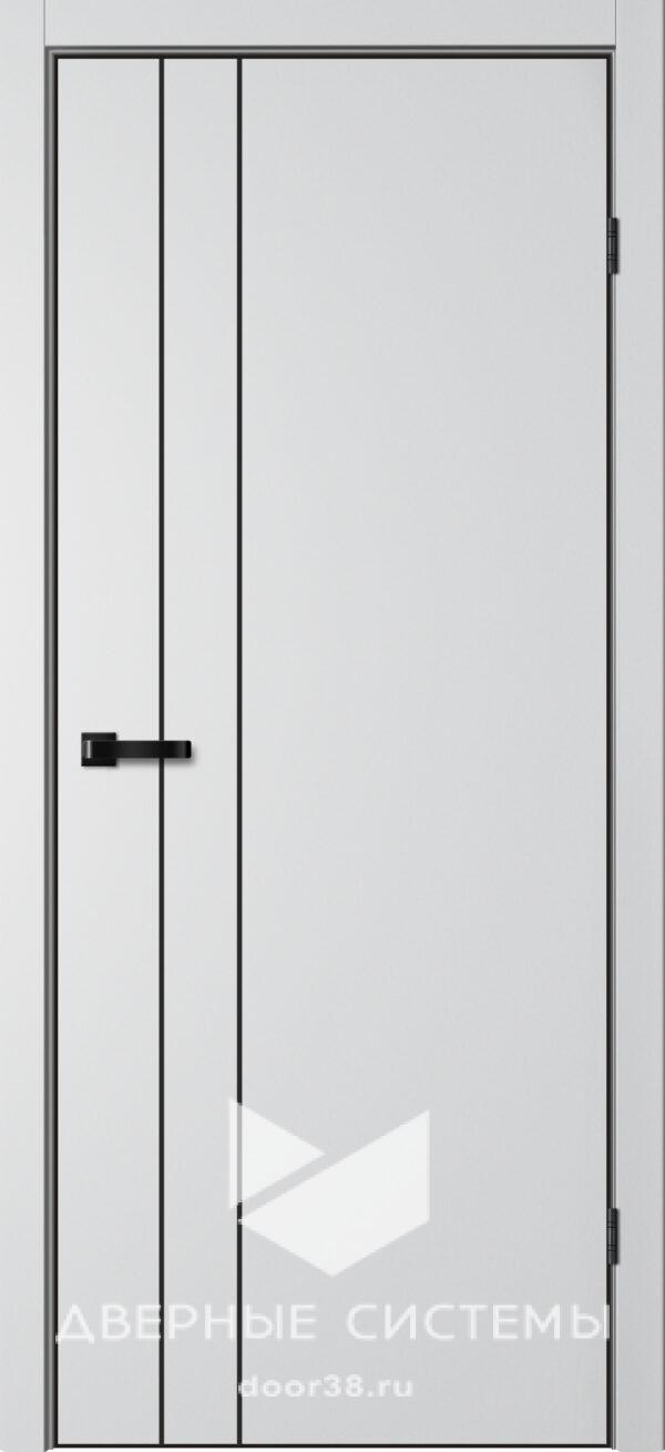 Дверь межкомнатная НЕО N02 ПГ Эмалит Серебристый (ЧЕРН. K4АЛ, Маг3)