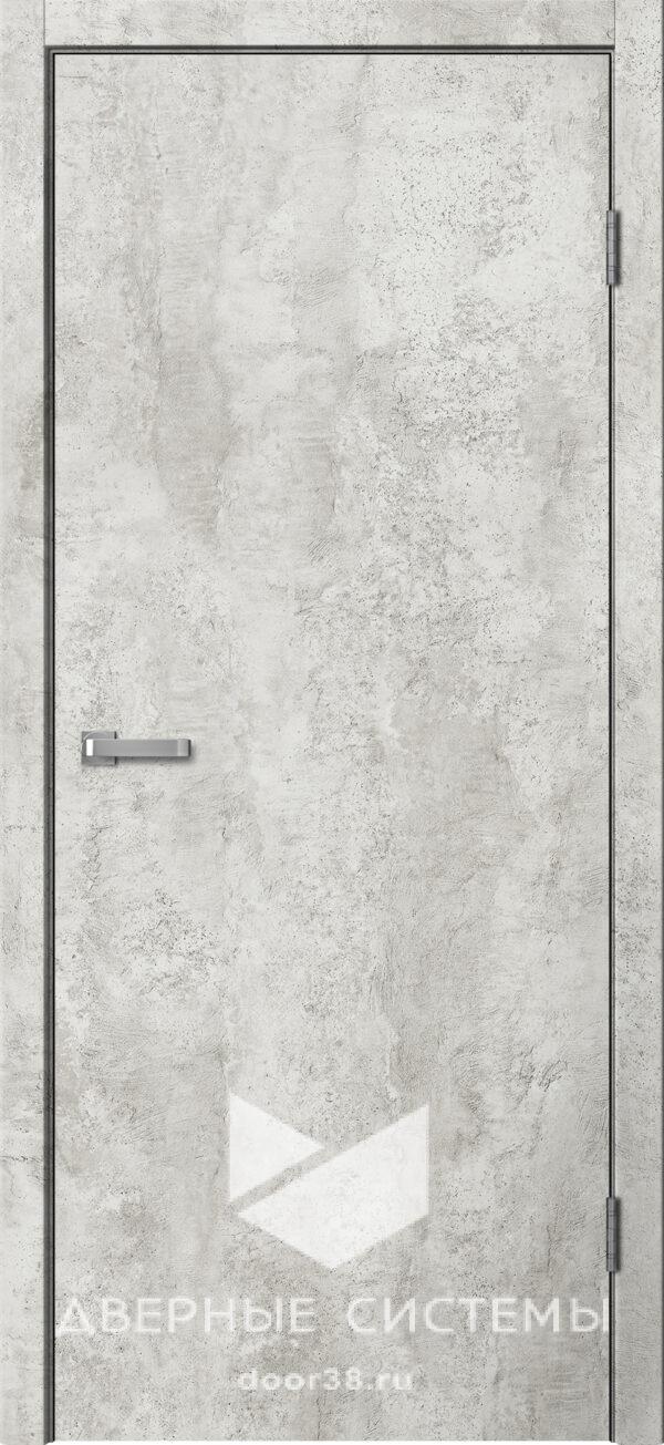 Дверь межкомнатная ПГ Гладкое Цемент светлый (ЧЕРНАЯ КРОМКА)