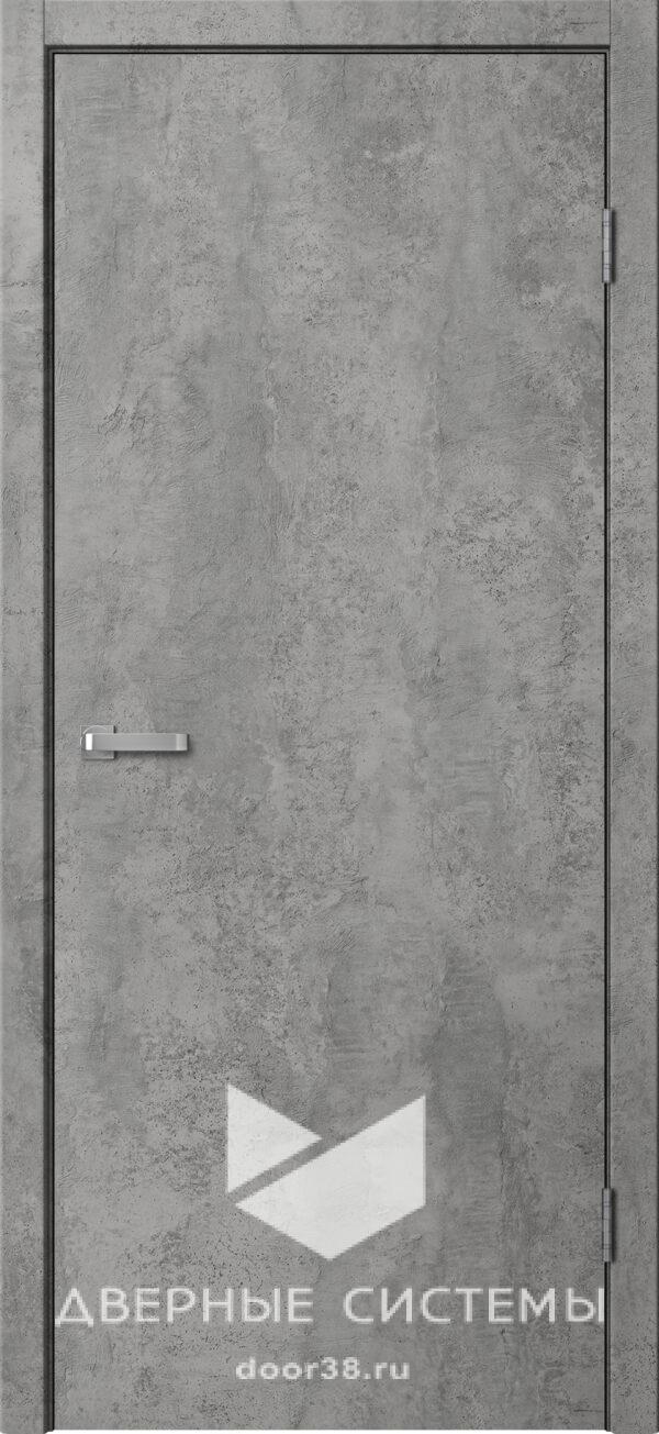 Дверь межкомнатная ПГ Гладкое Цемент темный (ЧЕРНАЯ КРОМКА)