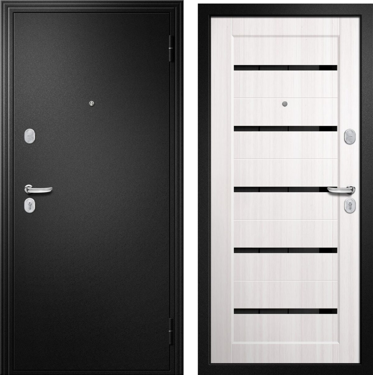 Входная металлическая дверь МЕГИ 60 Мет/Скин Царга серебро — изображение 3