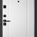 Входная металлическая дверь МЕГИ 75 Бетон графит/ МДФ1 Белый ясень ЧФ