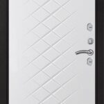 Входная металлическая дверь БЕРЛИН (Термо) букле черный/ Белая