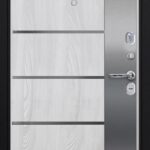 Входная металлическая дверь ЛИРА букле серый/ Имидж ясень ривьера