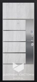 Входная металлическая дверь ЛИРА букле серый/ Имидж ясень ривьера