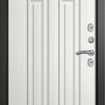 Входная металлическая дверь Ария (Термо) букле черный / Радриго белое дерево