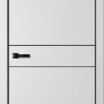 Дверь межкомнатная НЕО N03 ПГ Эмалит Серебристый (ЧЕРН. K4АЛ, Маг3)