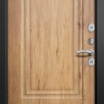 Входная металлическая дверь АРИЯ (Термо) букле черный/ Эталон рустик соломенный