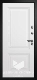 Входная металлическая дверь ПРОФИ (Термо) серебро/ Белая шагрень фрезер №64