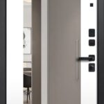 Входная металлическая дверь ФОРЕСТ (Зеркало) Дуб медовый/ Велюто Биянко