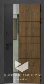 Входная металлическая дверь MIA (Термо, Стеклопак) Грецкий орех/ Белый — изображение 2