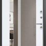 Входная металлическая дверь АЙВАРС (Термо, Зеркало) Букле черный/ Велюто Биянко