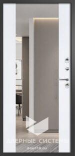 Входная металлическая дверь АЙВАРС (Термо, Зеркало) Букле черный/ Велюто Биянко