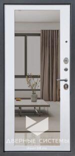 Входная металлическая дверь АРКАН (Зеркало) букле графит/ Велюто Биянко