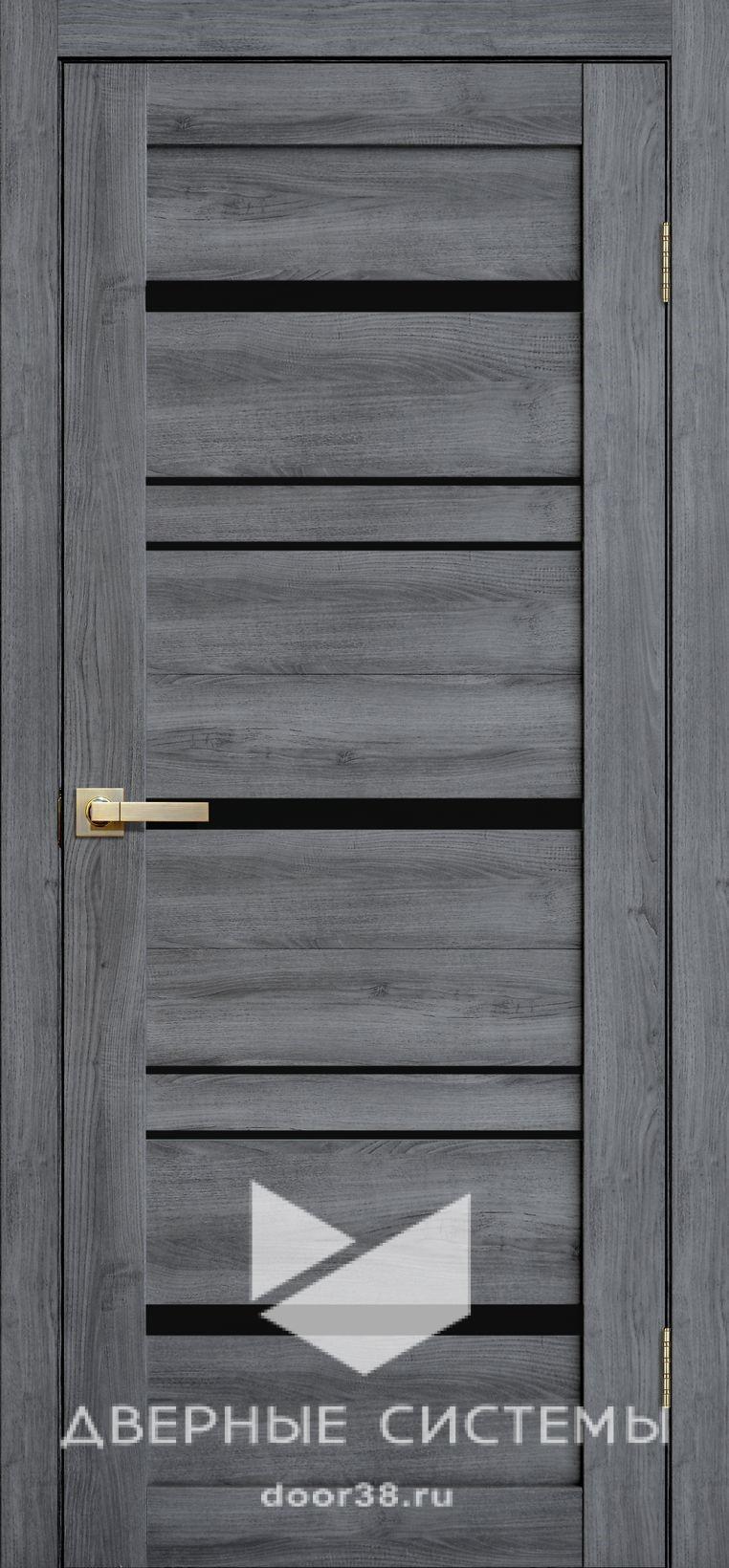 79780 Дверное полотно Лайт Дорс L13 Дуб Стоунвуд ЧЕРНОЕ СТЕКЛО — изображение 1