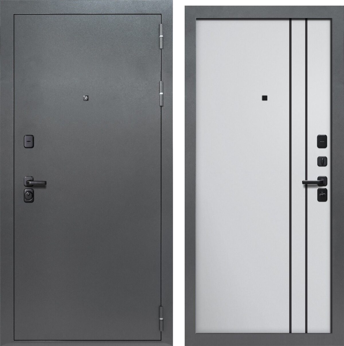 Входная металлическая дверь ДУЭТ 3К букле черный / Neo серебристый ЧФ — изображение 3