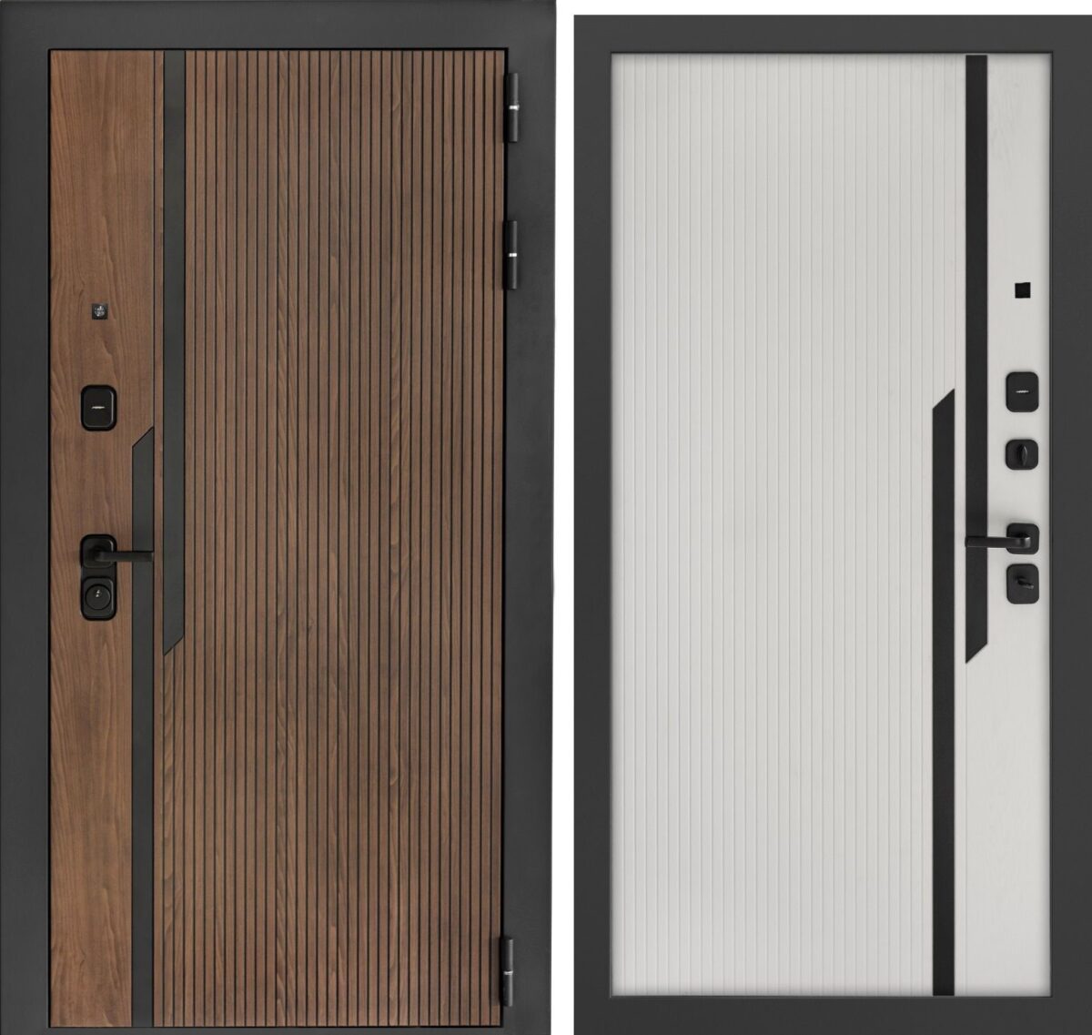 Входная металлическая дверь KARMINA Орех американский/ Дуб беловежский — изображение 3