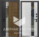 Входная металлическая дверь MIA (Термо, Стеклопак) Грецкий орех/ Белый — изображение 3