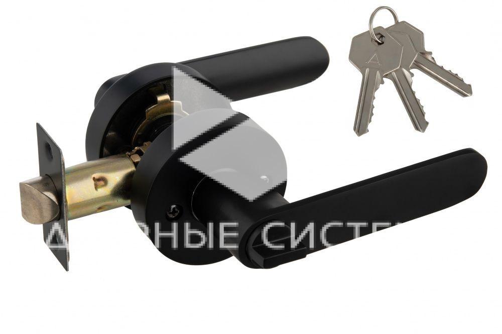 F0000001836 Ручка с защелкой-кноб ARSENAL 802 BLACK ET черн. (ключ/фиксатор) — изображение 1