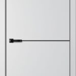 Дверь межкомнатная Фьюжн FN32 ПГ Эмалит Серебристый (ЧЕРН. K4АБС МагЗ)