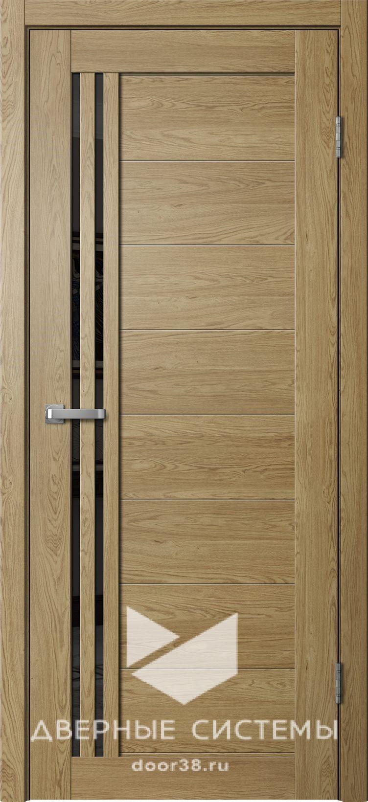 U0000003416 Дверное полотно Барн B05 Дуб Европейский Черное стекло — изображение 1