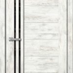 Дверь межкомнатная Барн B05 Ель Альпийская (черное стекло)