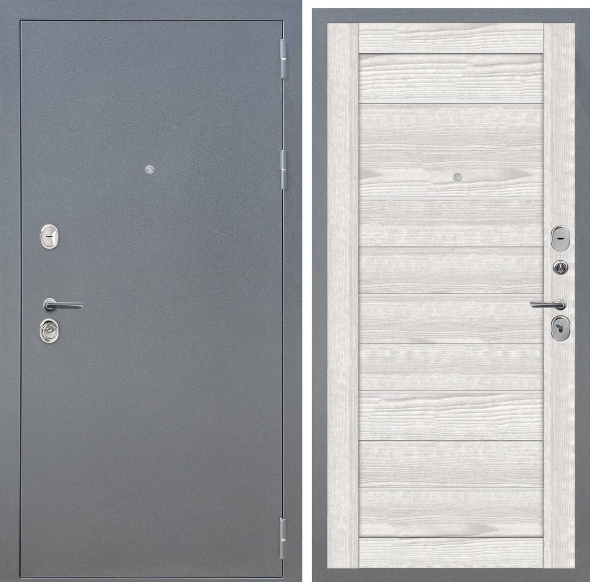Входная металлическая дверь АРКАН 206 букле графит/ Ривьера айс — изображение 3