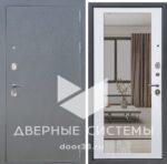 Входная металлическая дверь АРКАН (Зеркало) букле графит/ Велюто Биянко — изображение 3