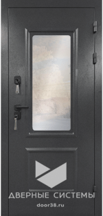 Входная металлическая дверь Винтер 100 Панорама Терморазрыв Веллюто Бьянко / Графит — изображение 2